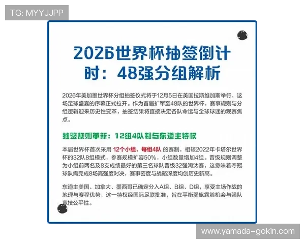 2026年世界杯分组结果公布时间及各组详细情况介绍